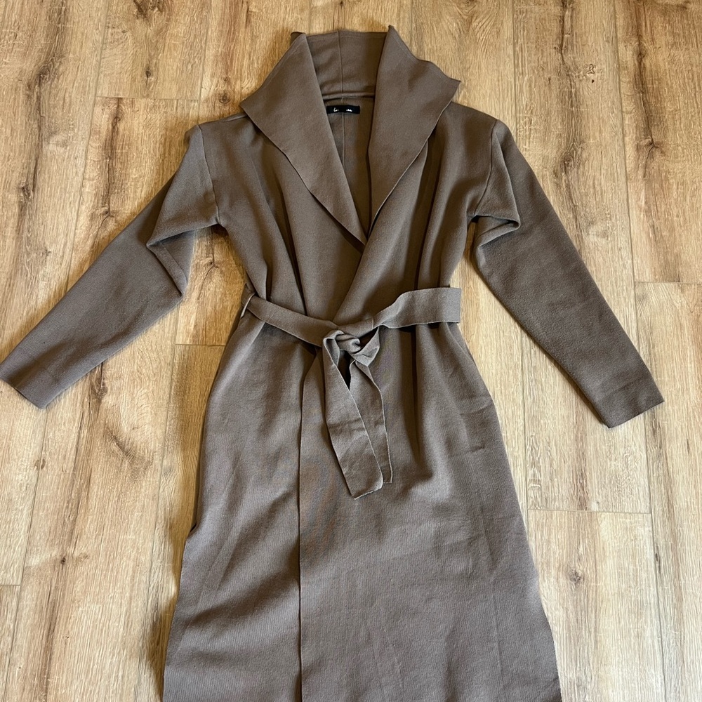 Elegant Brown Wrap Dress